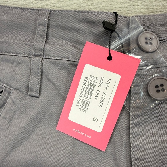 Edikted Pants Women's Small Gray Cargo Wide Leg Zip Pockets Button Fly Trousers - Picture 7 of 16